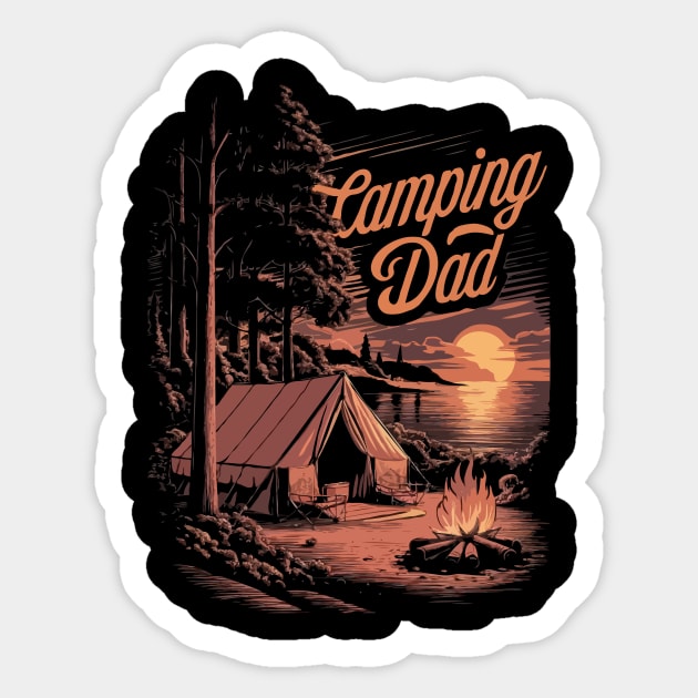 Camping Dad, Cinematic Camping Sticker by Chrislkf